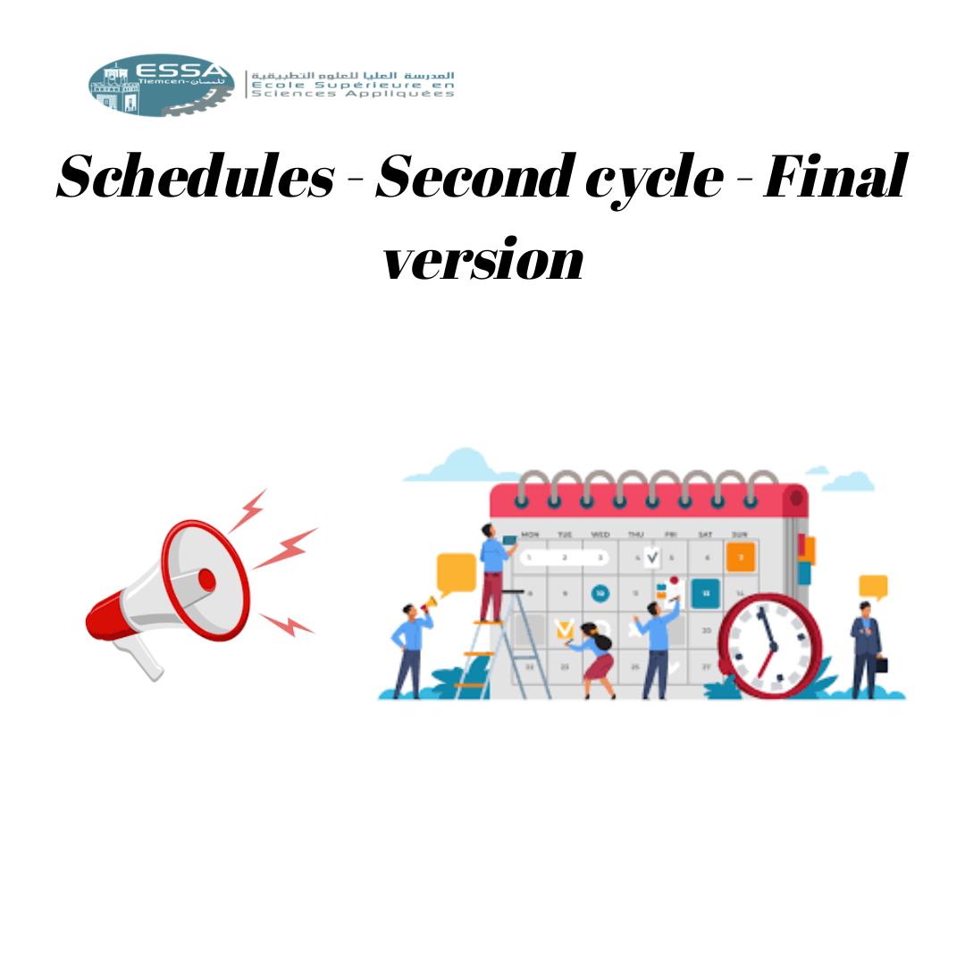 Schedules – Second cycle – Final version